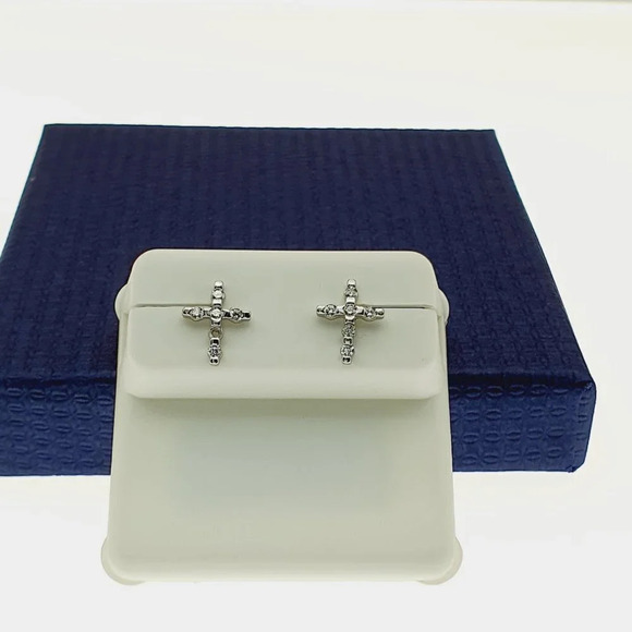 925 Sterling Silver CZ Stud Earrings for Women/Girl, US925P1015 - Picture 4 of 11